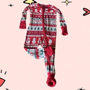 Little Sleepies Festive Holiday Christmas Convertible Onesie 6-12 months
